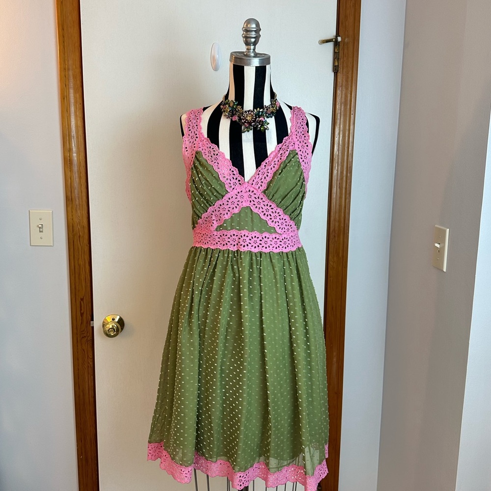 BETSEY JOHNSON Vintage y2k Milkmaid Dot Slip Dress 10